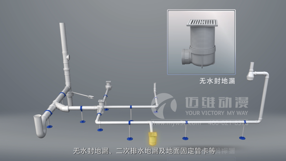 同層排水系統(tǒng)原理動(dòng)畫制作